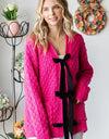 First Love Tie Closure Open Knit Cardigan