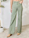 RISEN Full Size Raw Hem Wide-Leg Jeans