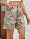 Pocketed High Waist Denim Shorts