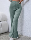 Basic Bae Full Size Ribbed High Waist Flare Pants