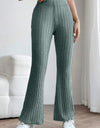 Basic Bae Full Size Ribbed High Waist Flare Pants
