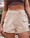 High Waist Denim Shorts with Pockets