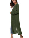 Long Sleeve Open Front Buttoned Cardigan