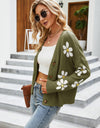 Flower Pattern Button Front Cardigan