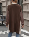 Contrast Open Front Long Sleeve Cardigan