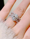 3 Carat Moissanite 925 Sterling Silver Layered Ring