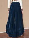 Slit Ruffled Wide Leg Pants