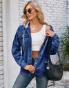 Pocketd Button Up Detachable Hooded Denim Jacket