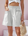 Full Size Pocketed Elastic Waist Shorts