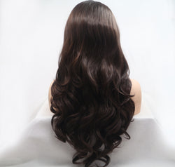 13*3" Lace Front Wigs Synthetic Long Wavy 24" 130% Density