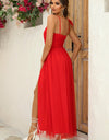 Asymmetrical Ruched Slit Dress
