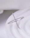 925 Sterling Silver Moissanite Crisscross Ring