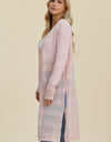 Double Take Full Size Open Front Longline Cardigan