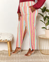Double Take Striped Smocked Waist Pants with Pockets