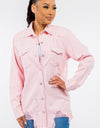American Bazi Frayed Hem Distressed Denim Jacket