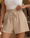 Tied Elastic Waist Shorts with Pockets