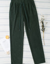 Drawstring Straight Pants with Pockets