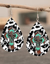 PU Leather Iron Hook Teardrop Earrings