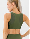 Round Neck Wide Strap Active Bra