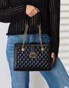 David Jones Quilted PU Leather Handbag