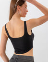 Seam Detail Cropped Denim Tank