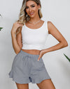 Full Size Drawstring Ruffle Hem Shorts