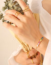 Contrast Zircon Titanium Steel Bracelet