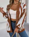 Open Front Animal Print Cardigan