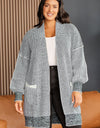 Plus Size Open Front Longline Cardigan