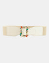 Multicolored Leaf Buckle Elastic Belt