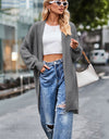Open Front Dropped Shoulder Longline Cardigan