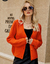 Dropped Shoulder Button Up Cardigan