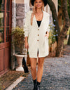 Collared Neck Button-Up Cardigan with Pockets