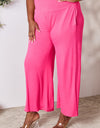 Double Take Full Size Smocked Wide Waistband Wide Leg Pants