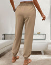 Tied Elastic Waist Pants with Pockets