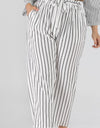 Full Size Striped Paperbag Waist Cropped Pants