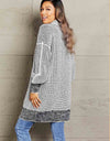 Woven Right Heathered Open Front Longline Cardigan
