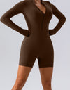 Half Zip Long Sleeve Active Romper
