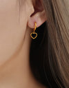 18K Gold-Plated Heart Drop Earrings