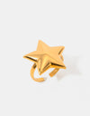 18K Gold-Plated Stainless Steel Star Ring