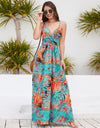 Printed Surplice Spaghetti Strap Dress