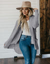 High-Low Open Front Cardigan with Pockets