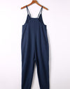 Spaghetti Strap Deep V Jumpsuit with Pockets