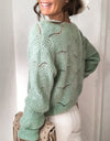 Openwork Button Up Long Sleeve Cardigan