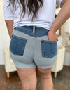 Judy Blue Full Size Color Block Denim Shorts