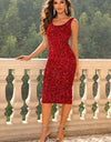 Sequin Sleeveless Slit Dress
