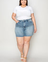 Judy Blue Full Size High Waist Rhinestone Decor Denim Shorts