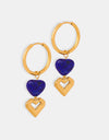 Heart Shape Lapis Lazuli Dangle Earrings