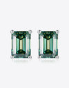 2 Carat Moissanite Stud Earrings in Green