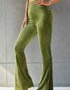 Ribbed High Waist Flare Pants